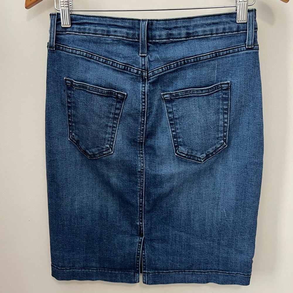 Just Black Brand Denim Skirt Women’s Size Medium Stretch Distressed Made In USA - Picture 5 of 11